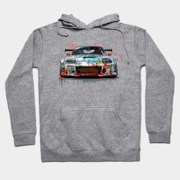 90s retro vintage japanese old school sport car manga anime Hoodie by bulografik